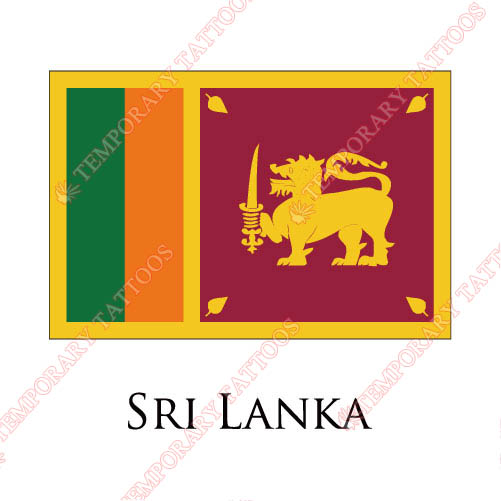 Sri Lanka flag Customize Temporary Tattoos Stickers NO.1989